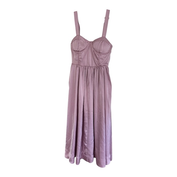 Anthropologie Showstopper Midi Dress Lilac Size Medium NWOT Corset Silhouette - Picture 10 of 11